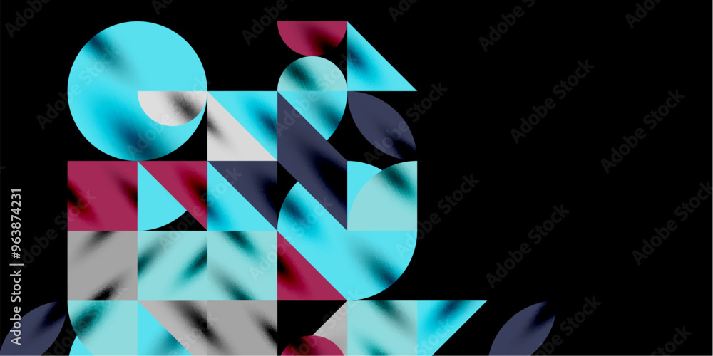 Triangles, round triangles and circles techno art. Vector Illustration For Wallpaper, Banner, Background, Card, Book Illustration, landing page Triangles, round triangles and circles techno art. Vector Illustration For Wallpaper, Banner, Background, Card, Book Illustration, landing page