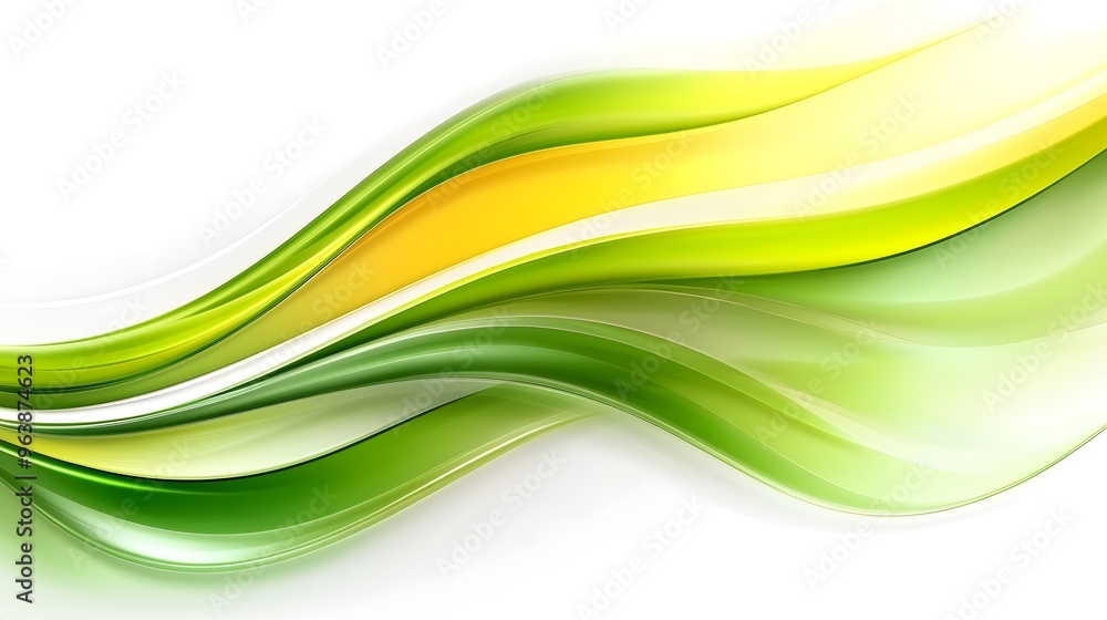 Abstract Green and Yellow Wavy Background Abstract Green and Yellow Wavy Background