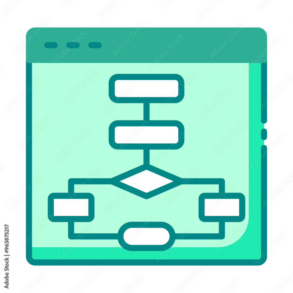 Algorithm icon representing AI-driven computational logic and automation processes.