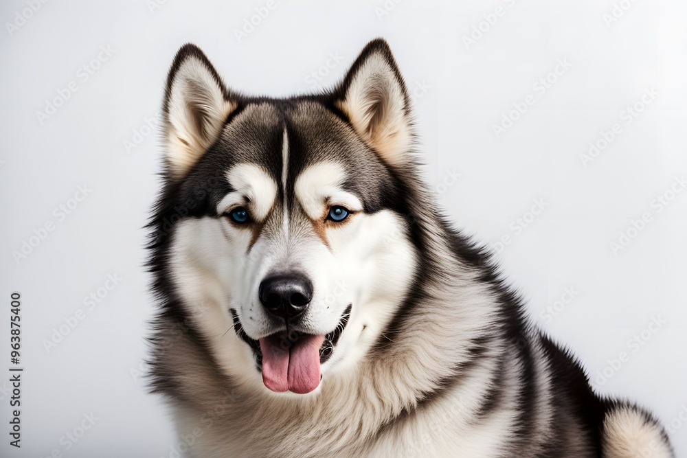 Alaskan malamute dog animal on white background, AI Generated Alaskan malamute dog animal on white background, AI Generated