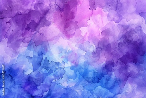 A vibrant abstract watercolor background featuring blended shades of purple and blue, perfect for artistic designs.