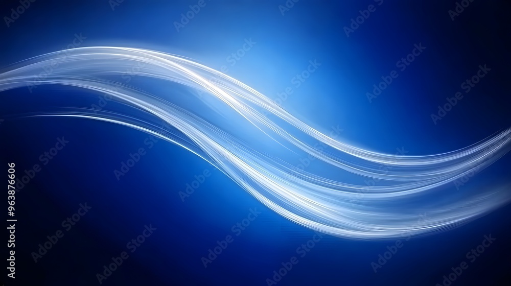 Abstract Blue Background with White Flowing Lines Abstract Blue Background with White Flowing Lines