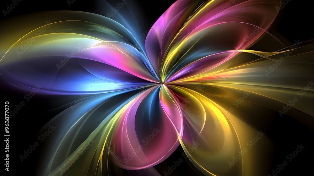 Abstract Colorful Swirls Fluid Shapes Glowing Lights Digital Art Abstract Colorful Swirls Fluid Shapes Glowing Lights Digital Art
