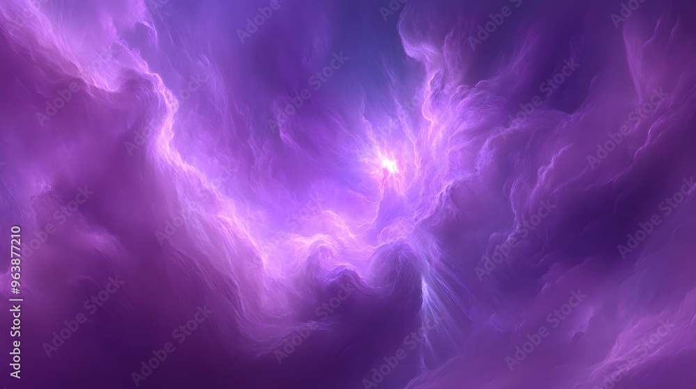 Fototapeta premium Abstract Purple Sky with Light Rays