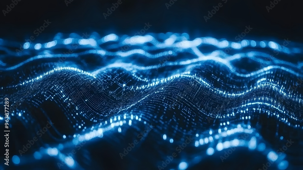 Abstract Blue Digital Wave Background Abstract Blue Digital Wave Background