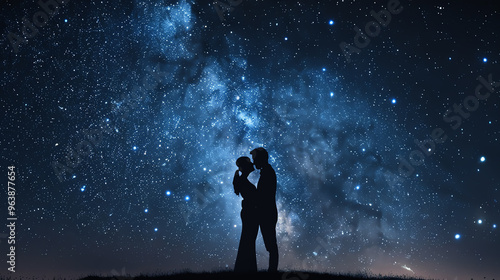 A couple dancing under the stars