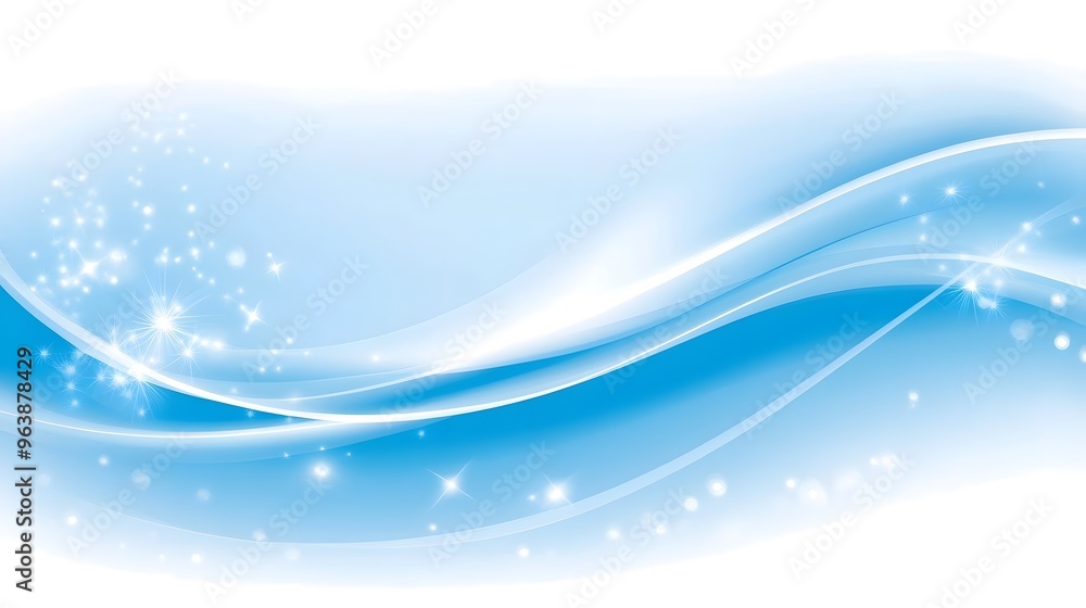 Abstract Blue Background with Glowing Stars and Waves Abstract Blue Background with Glowing Stars and Waves