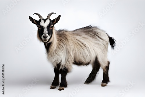 American pygmy goat animal on white background, Ai Generated