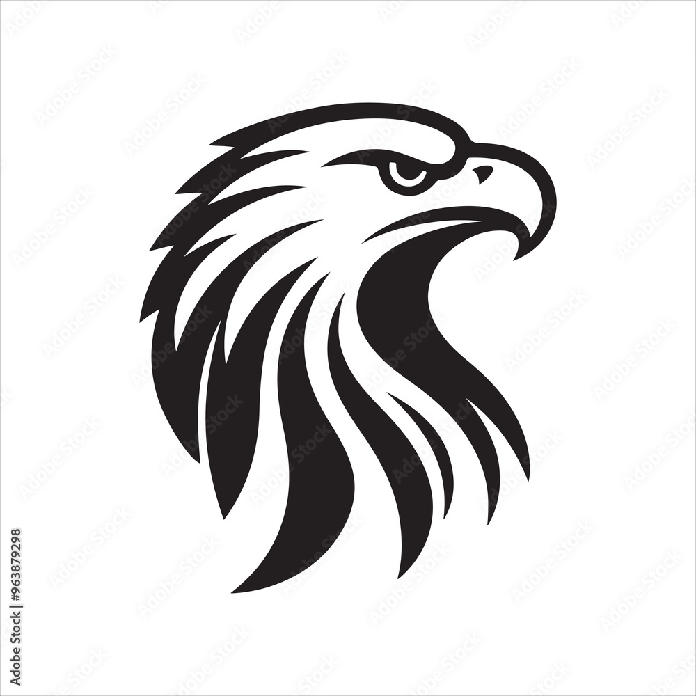Fototapeta premium Eagle head Logo icon silhouettes vector art illustration