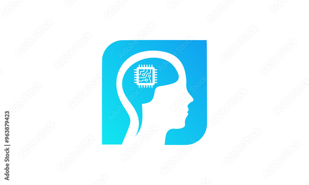 Creative tech head logo de sign Creative tech head logo de sign