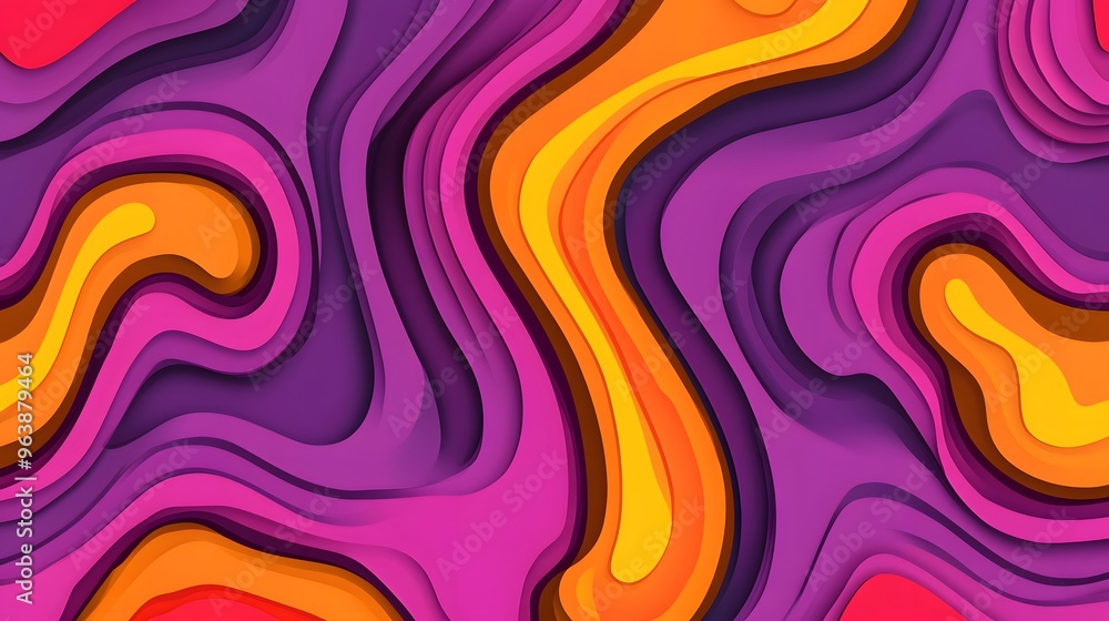 Abstract Purple and Orange Paper Cut Background Abstract Purple and Orange Paper Cut Background