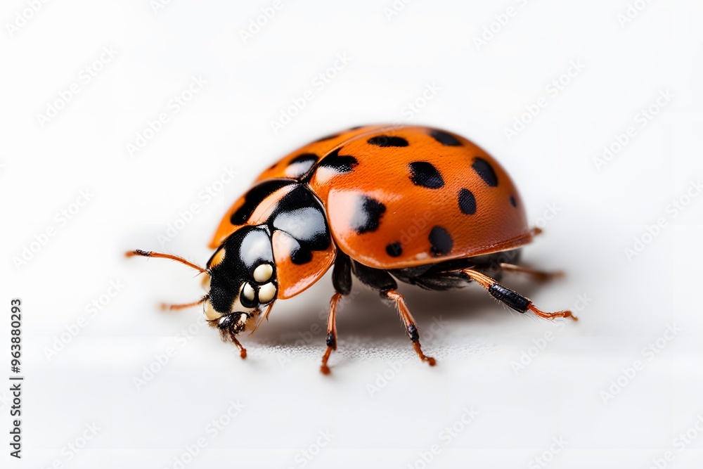 Asian lady beetle on white background, AI Generated Asian lady beetle on white background, AI Generated