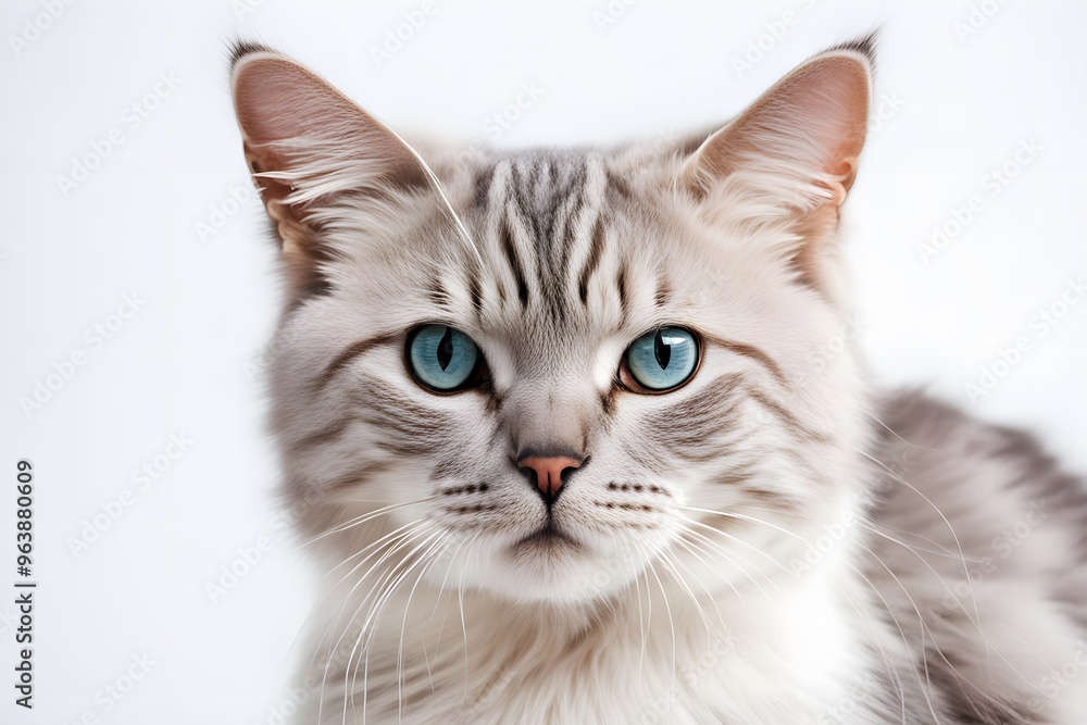 Australian mist cat animal on white background, AI Generated Australian mist cat animal on white background, AI Generated