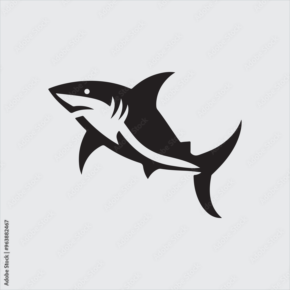 Shark logo icon silhouette vector art illustration Shark logo icon silhouette vector art illustration