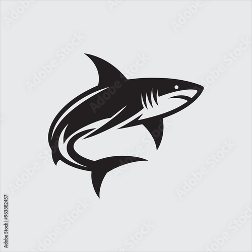 Shark logo icon silhouette vector art illustration