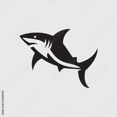 Shark logo icon silhouette vector art illustration