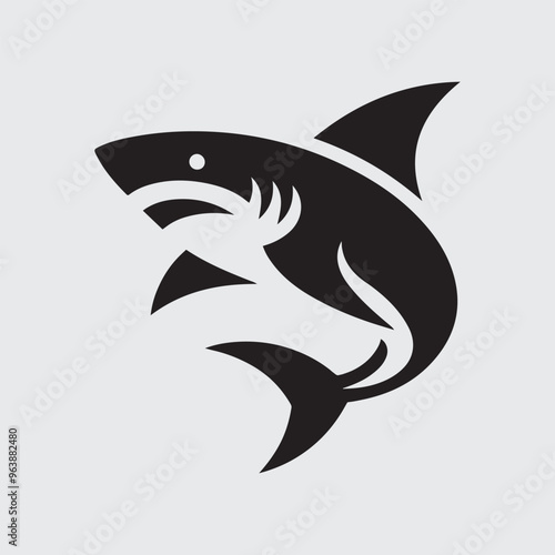 Shark logo icon silhouette vector art illustration
