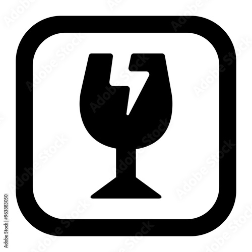 Fragile glass icon representing products that require careful handling due to delicate materials.