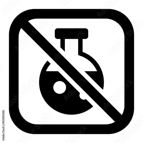 Chemical-free icon representing products that are safe, natural, and free from harmful chemicals.