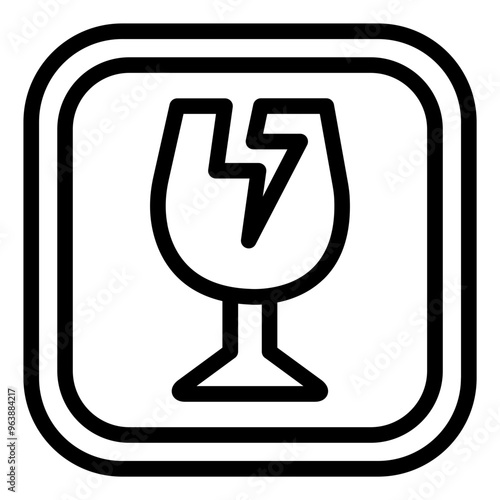 Fragile glass icon representing products that require careful handling due to delicate materials.