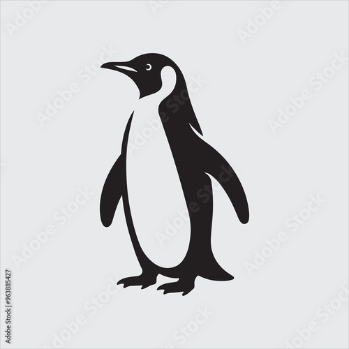 Penguin Logo icon Silhouette vector art illustration