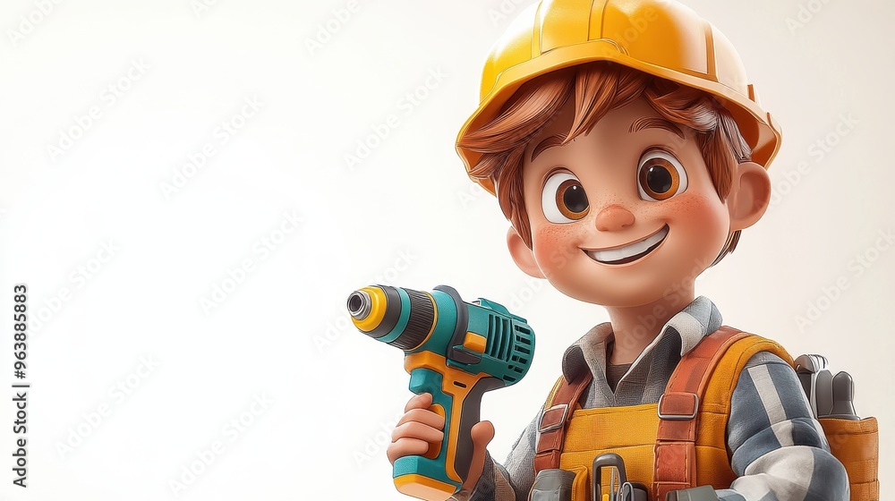 3d flexible knotte3d cartoon human han3d holds green electric drill professional builder with equipment construction tool renovation service clip art isolate3d on white background 3d flexible knotte3d cartoon human han3d holds green electric drill professional builder with equipment construction tool renovation service clip art isolate3d on white background