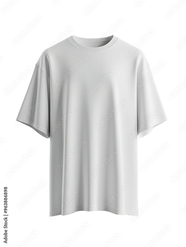 a white men's T-shirt mockup in an asymmetrical position, floating on a grey background a white men's T-shirt mockup in an asymmetrical position, floating on a grey background