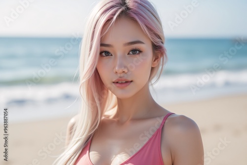 Wallpaper Mural woman pink dress Torontodigital.ca