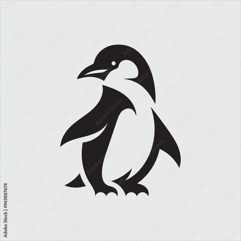 Fototapeta premium Penguin Logo icon Silhouette vector art illustration