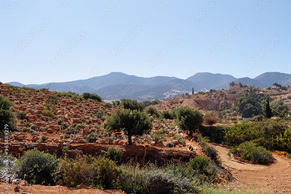Naklejka premium mediteranian landscape background
