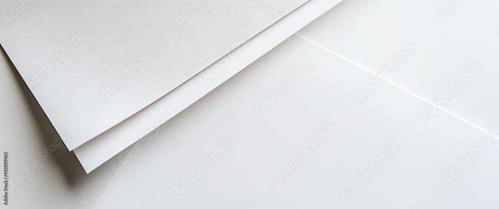 Close-Up of Blank Sheets of Paper on a Minimalist Background Close-Up of Blank Sheets of Paper on a Minimalist Background