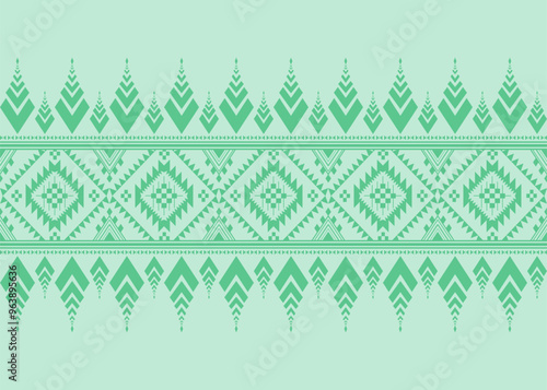 Geometric Ethnic pattern,vector, native
illustration design, on green background