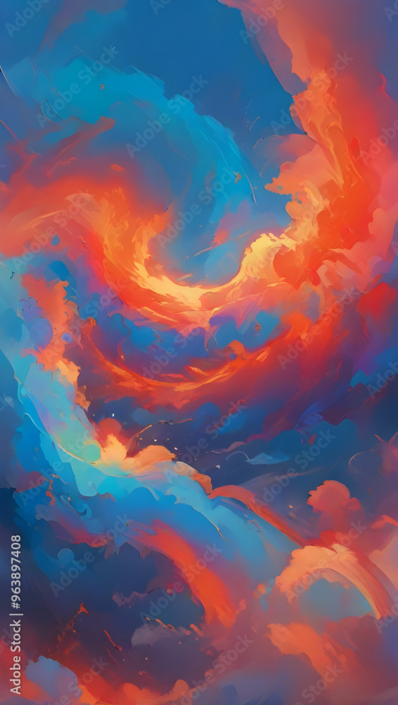 Fototapeta premium A rainbow of hues swirls and create stunning displays of colors in the sky.