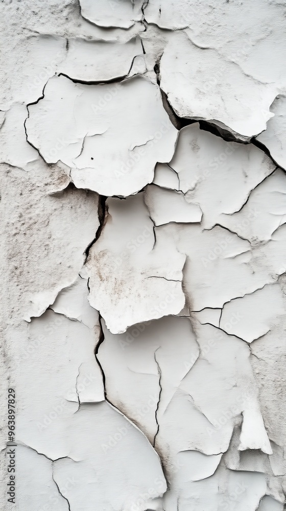 Close-up of peeling white paint on Close-up of peeling white paint on