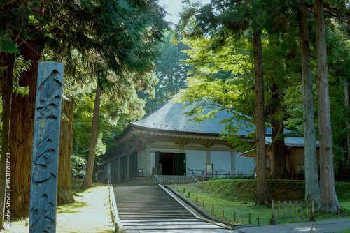 世界遺産・中尊寺／国宝の金色堂が入っている覆い堂【国指定史跡】日本岩手県・10月 photo