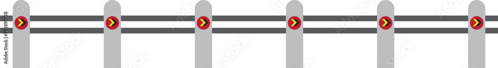 Highway Barrier, Road Safety Icon Illustration Highway Barrier, Road Safety Icon Illustration
