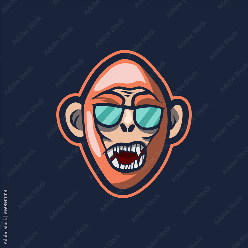 Monkey logo esports mascot illustration, for team, gaming team. Monkey logo esports mascot illustration, for team, gaming team.