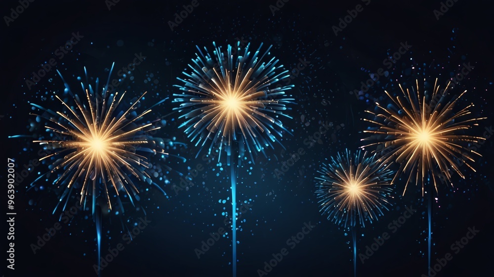 Fototapeta premium fireworks on the night sky
