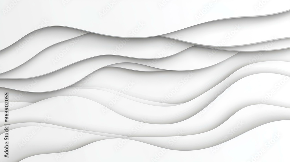 Obraz premium Stunning futuristic gray and white abstract background featuring shining wave lines, perfect for banners or wallpapers.