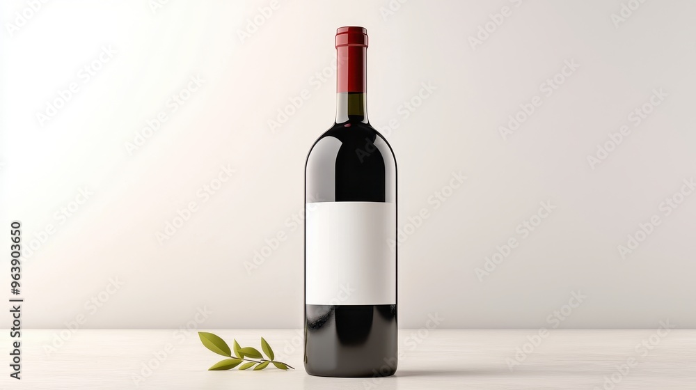 Elegant Personalized Wine Bottle with Custom Label for Festive Occasions - 3D Illustration Elegant Personalized Wine Bottle with Custom Label for Festive Occasions - 3D Illustration