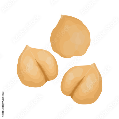 Vector Illustration Logo Clip art Raw Chickpeas isolated