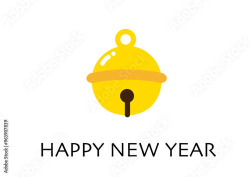 シンプルな鈴のイラストの年賀状