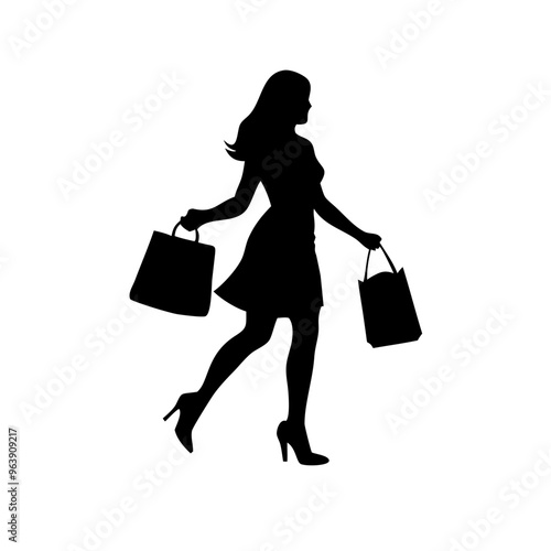 black friday shopping svg vector,silhouette of a woman with shopping bags
