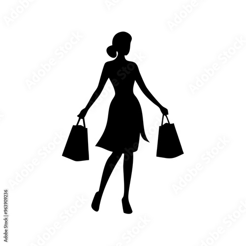 black friday shopping svg vector,silhouette of a woman with shopping bags