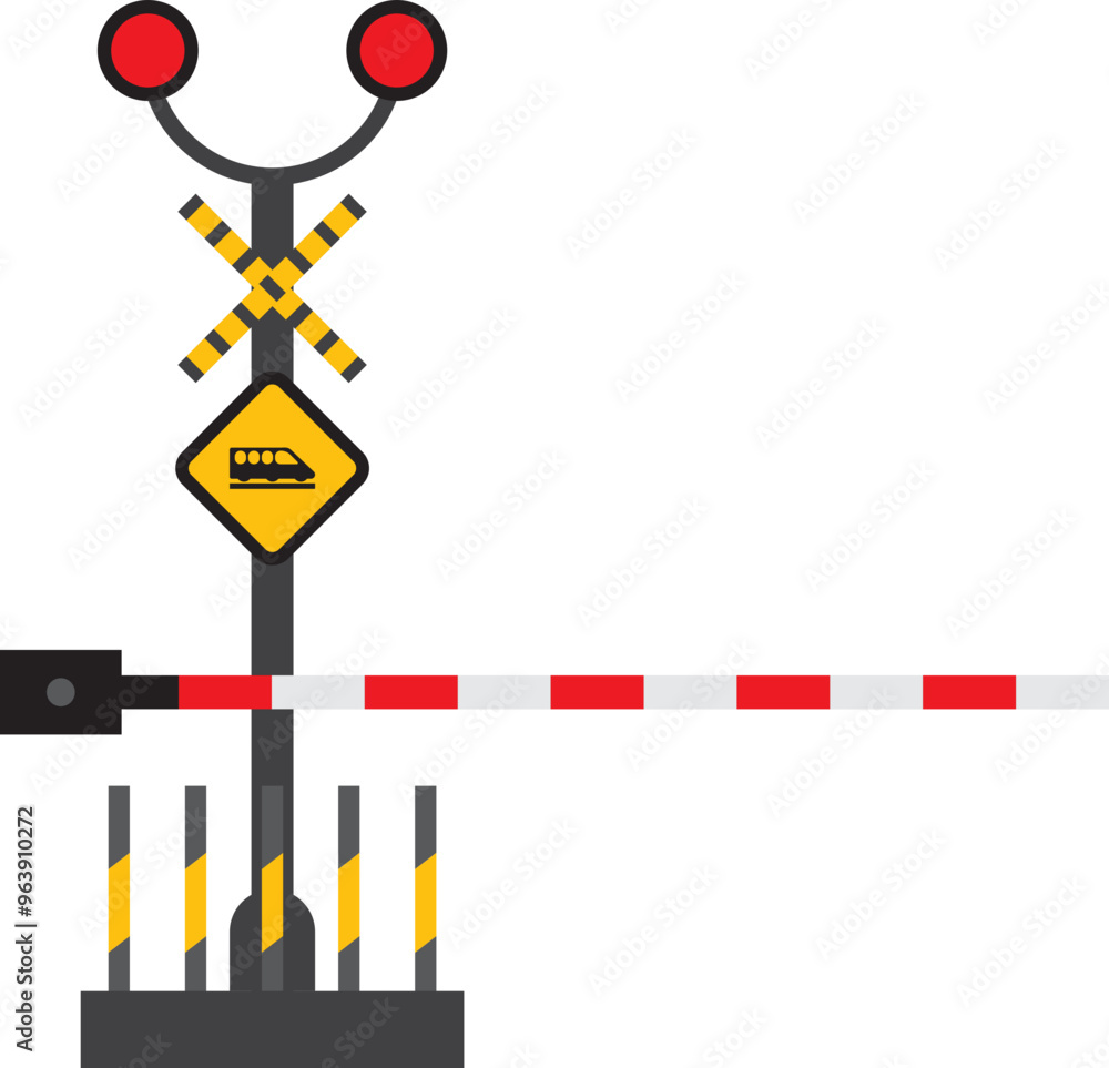 Railway Crossing Signal, Safety Crossing Sign, Cross Warning Sign Railway Crossing Signal, Safety Crossing Sign, Cross Warning Sign