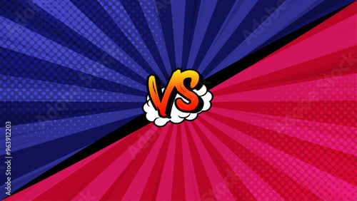 Versus Screen retro game VS Interface. Versus Screen With Speedlines.	
