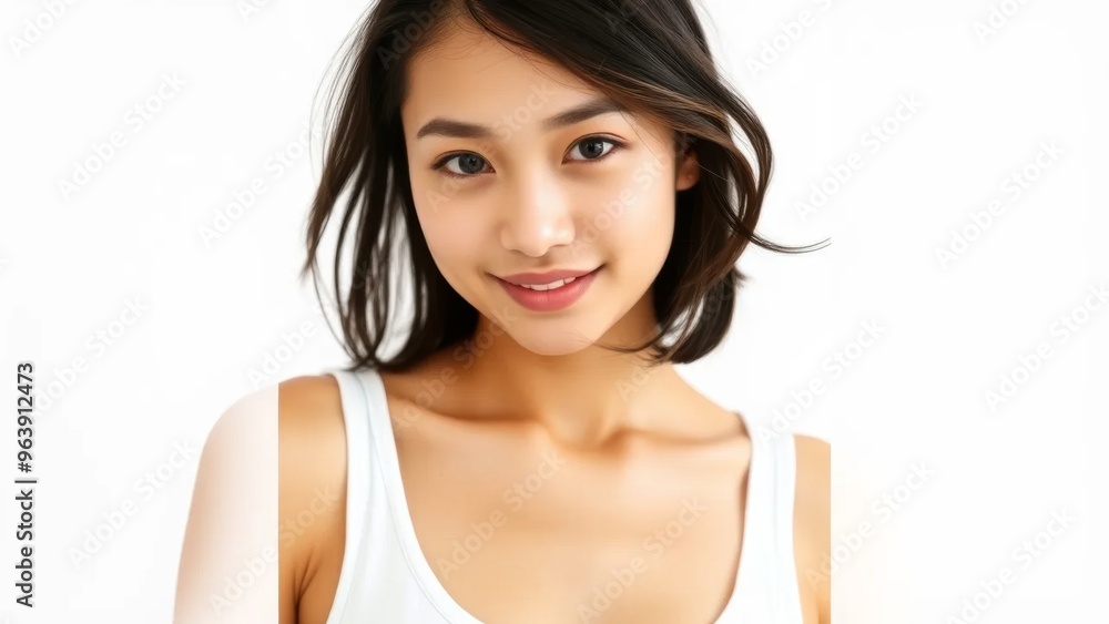 Smiling Asian Woman in White Tank Top
Smiling Asian Woman in White Tank Top