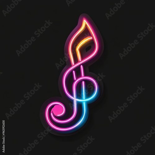 musical note modern music Sticker Design media vector illustration