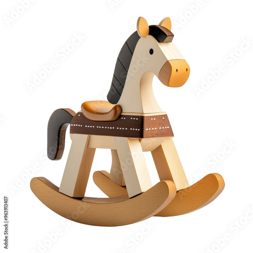 Wooden rocking horse toy photo