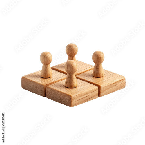 Wooden People on Blocks